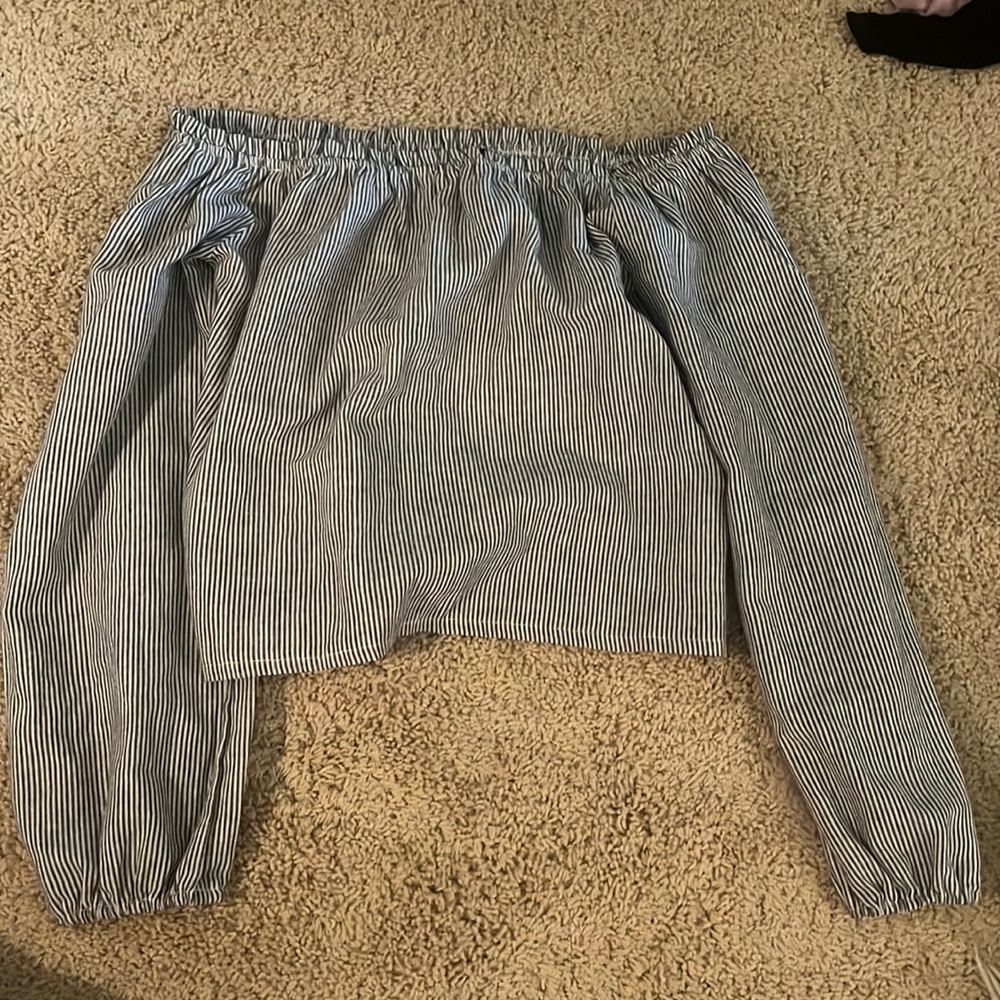 Brandy Striped off the shoulder top